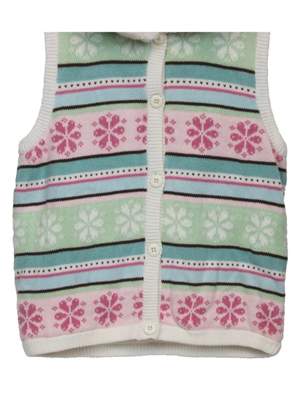 2009 Gymboree Winter Ballerina Sweater Vest Lg 10/12 Mint Snowflake Fair Isle